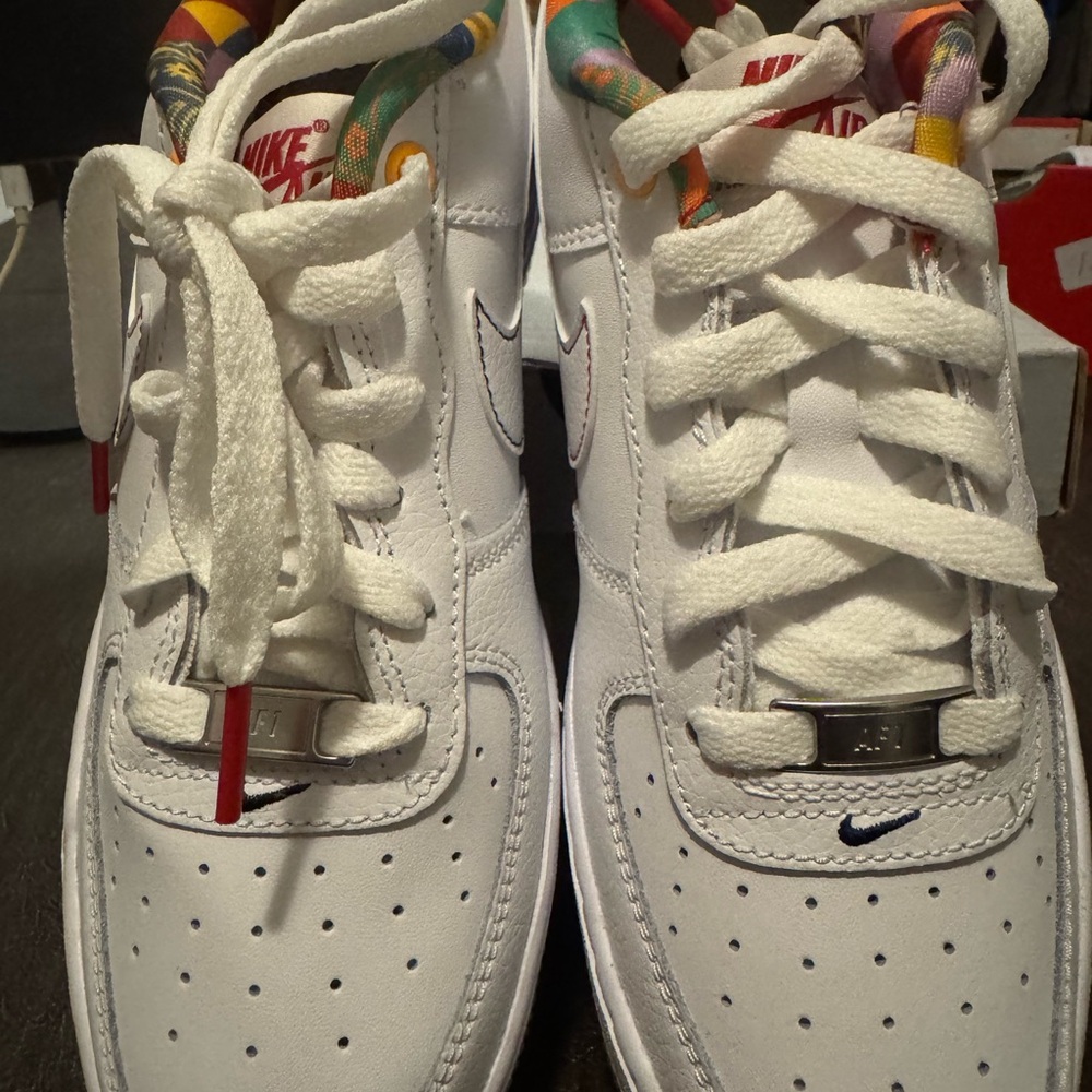 Nike Kids White Sneakers with Colorful Accents